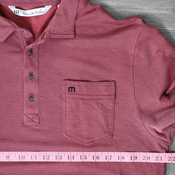 Travis Mathew Men’s Short Sleeve Maroon Red Golf Polo Shirt Sz Large Pima Blend - Picture 8 of 9